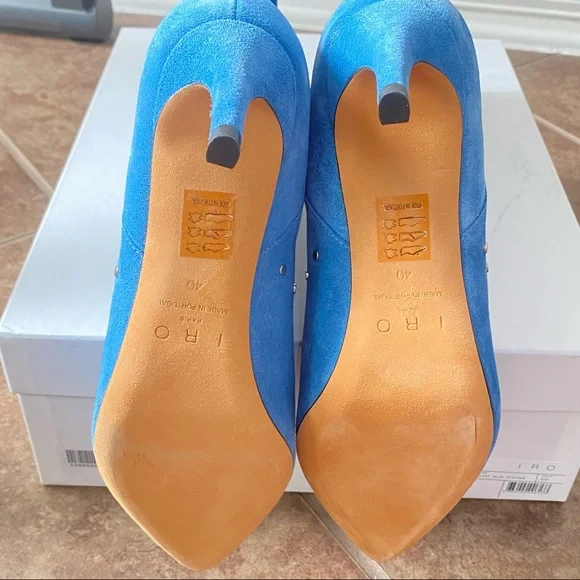 IRO Milliow Studded Blue Vintage Women's Ankle Leather Suede Boots Booties - Picture 10 of 13